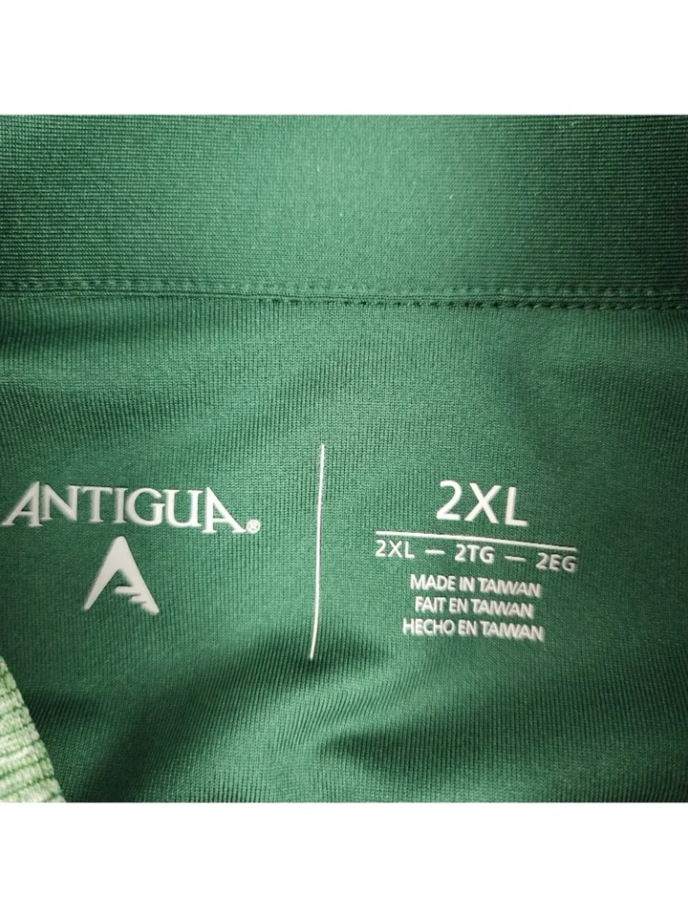 Antigua Jacket Mens 2XL Green 1/4 Zip Desert Dry Wicking Pullover Golf NWT - Picture 3 of 11